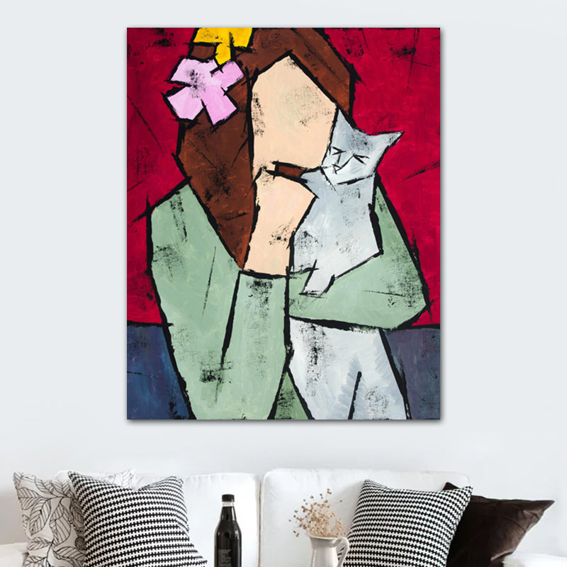 Vivolux | Abstrakter Expressionismus Haustierbesitzer Gemälde Leinwand Helle Farbe Ölmalerei Wanddekoration