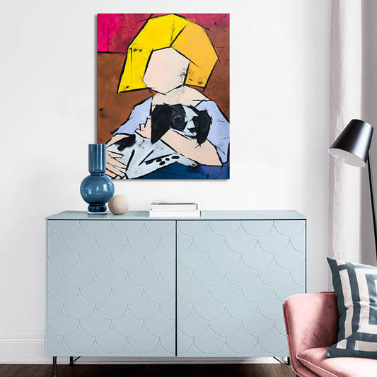 Vivolux | Abstrakter Expressionismus Haustierbesitzer Gemälde Leinwand Helle Farbe Ölmalerei Wanddekoration