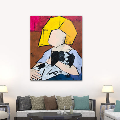 Vivolux | Abstrakter Expressionismus Haustierbesitzer Gemälde Leinwand Helle Farbe Ölmalerei Wanddekoration