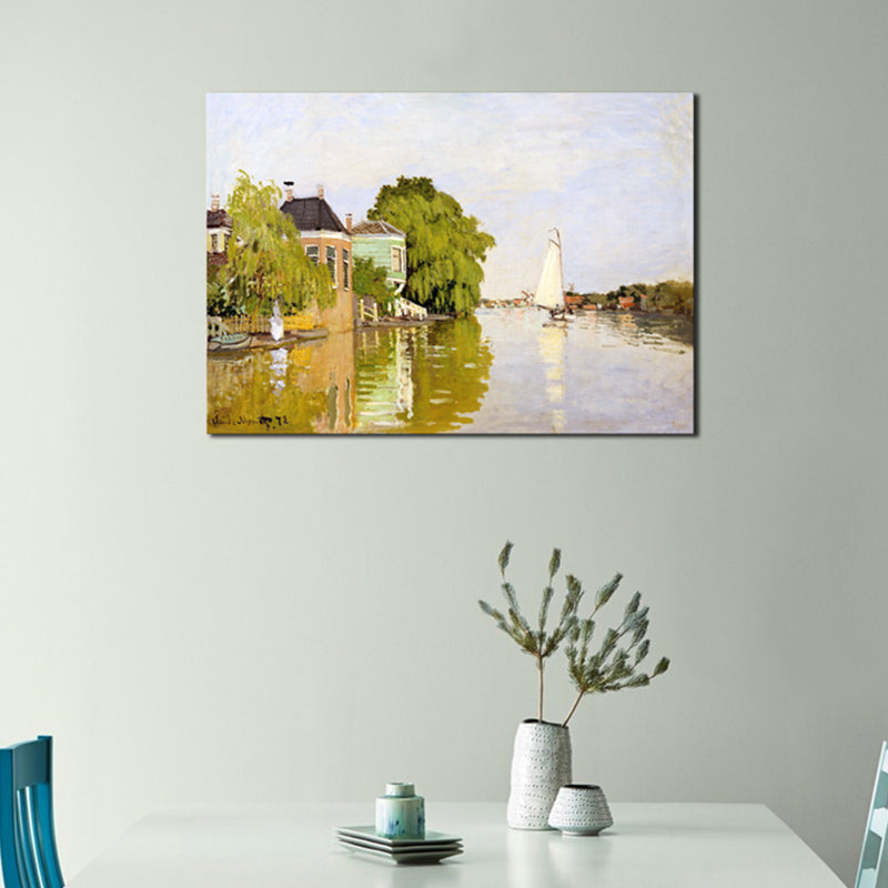 Vivolux | Canvas Pastellfarbige Wanddekoration Impressionismus Flusslandschaft Kunstdruck, Verschiedene Größen