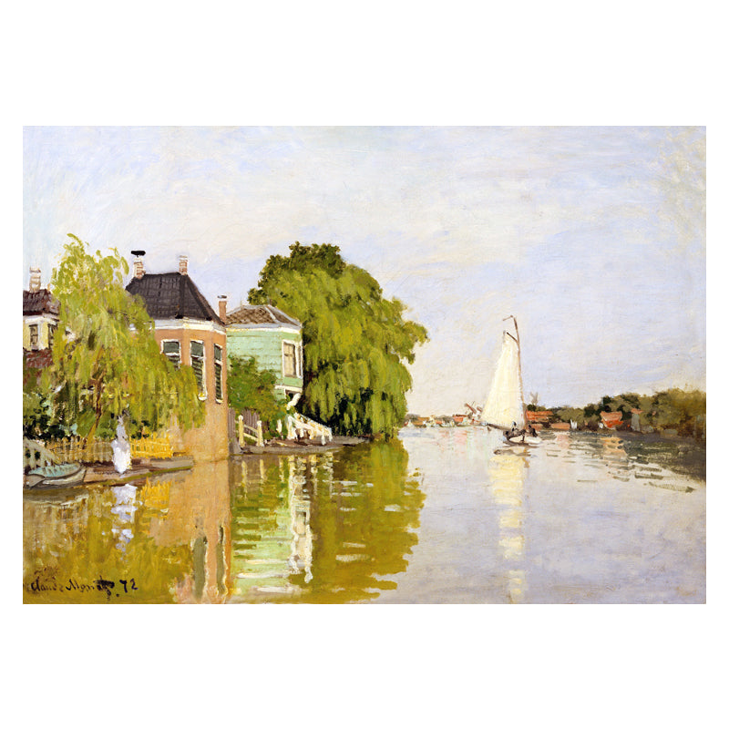 Vivolux | Canvas Pastellfarbige Wanddekoration Impressionismus Flusslandschaft Kunstdruck, Verschiedene Größen
