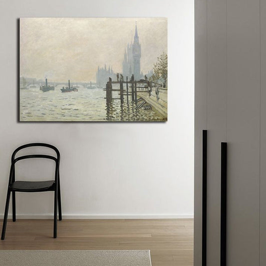 Vivolux | Canvas Pastellfarbige Wanddekoration Impressionismus Flusslandschaft Kunstdruck, Verschiedene Größen