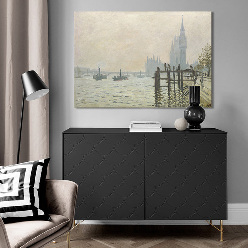 Vivolux | Canvas Pastellfarbige Wanddekoration Impressionismus Flusslandschaft Kunstdruck, Verschiedene Größen