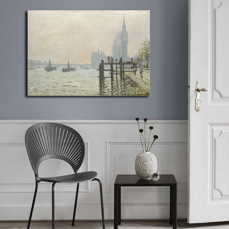 Vivolux | Canvas Pastellfarbige Wanddekoration Impressionismus Flusslandschaft Kunstdruck, Verschiedene Größen