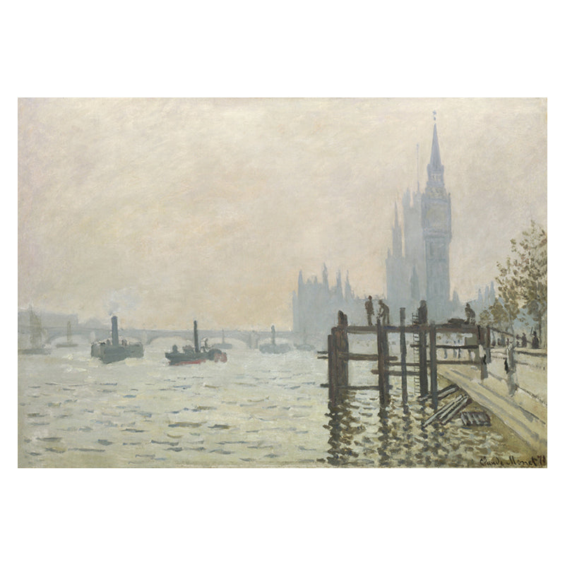 Vivolux | Canvas Pastellfarbige Wanddekoration Impressionismus Flusslandschaft Kunstdruck, Verschiedene Größen