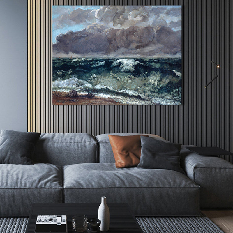 Vivolux | Strukturiertes Grassland Wanddekor Leinwand Impressionismus Stil Gemälde für das Wohnzimmer