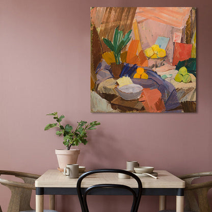 Vivolux | Helle Farbe Stillleben Leinwand Kunst Impressionismus Texturiertes Wanddeko für Wohnzimmer