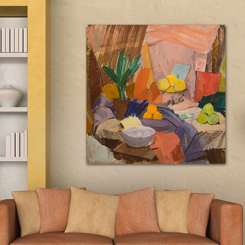 Vivolux | Helle Farbe Stillleben Leinwand Kunst Impressionismus Texturiertes Wanddeko für Wohnzimmer