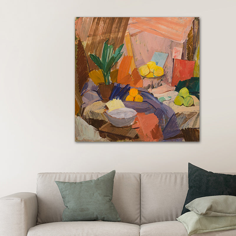 Vivolux | Helle Farbe Stillleben Leinwand Kunst Impressionismus Texturiertes Wanddeko für Wohnzimmer