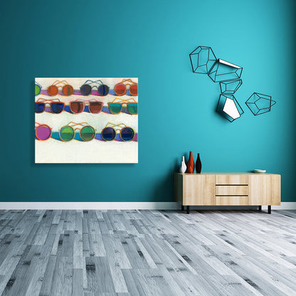 Vivolux | Sonnenbrillen-Leinwand für Badezimmer Ölgemälde Wandkunst Druck, Mehrere Größenoptionen