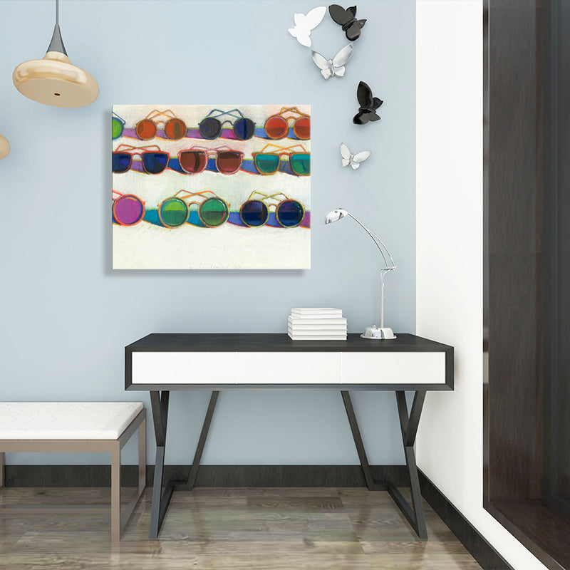 Vivolux | Sonnenbrillen-Leinwand für Badezimmer Ölgemälde Wandkunst Druck, Mehrere Größenoptionen