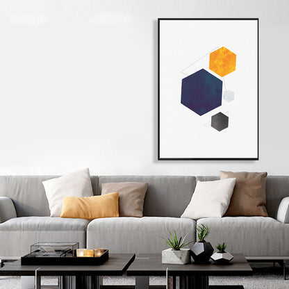 Vivolux | Texturiertes modernes Hexagon-Muster Kunst zeitgenössischer Stil Leinwandmalerei, mehrere Größen