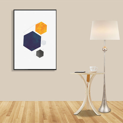 Vivolux | Texturiertes modernes Hexagon-Muster Kunst zeitgenössischer Stil Leinwandmalerei, mehrere Größen