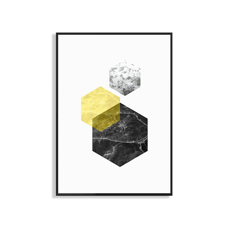 Vivolux | Texturiertes modernes Hexagon-Muster Kunst zeitgenössischer Stil Leinwandmalerei, mehrere Größen