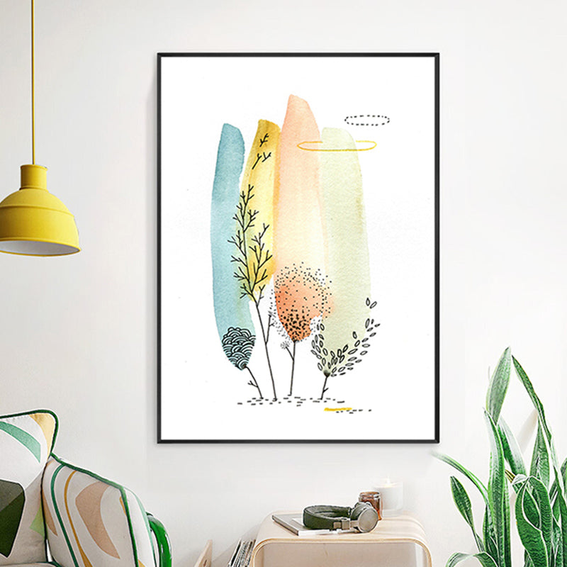 Vivolux | Botanische Malerei Moderner Stil Leinwand Texturiertes Wandkunst in Orange, Mehrere Größen