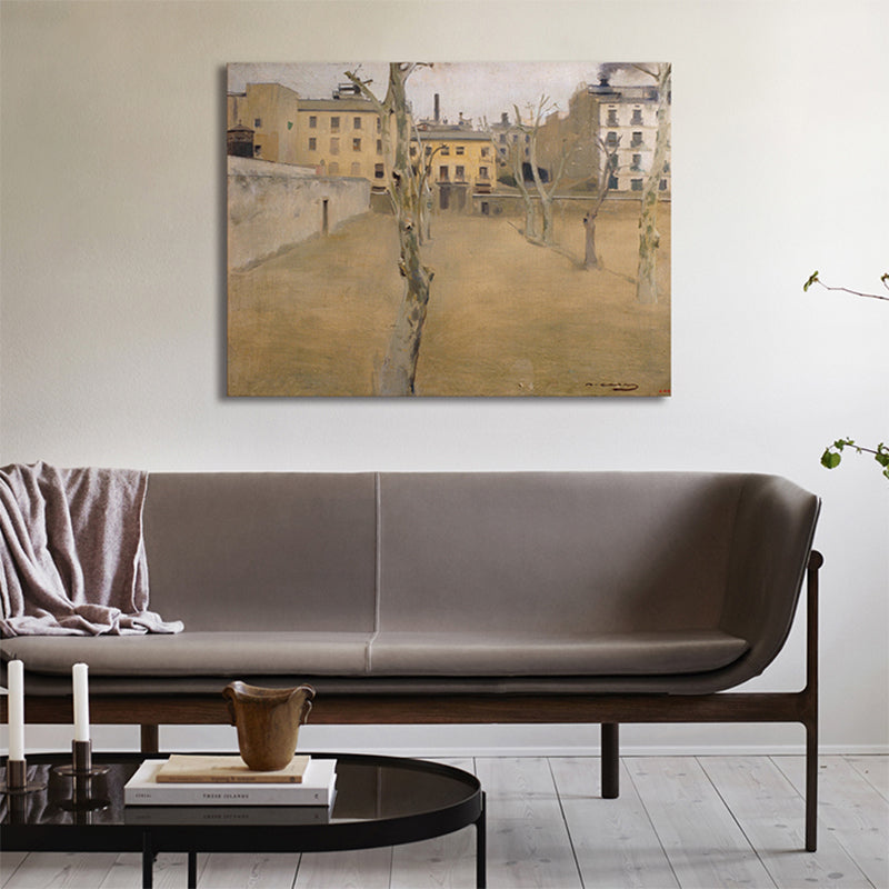 Vivolux | Bauansicht Leinwanddruck Texturiert Impressionismus Stil für Mädchen Schlafzimmer Malerei