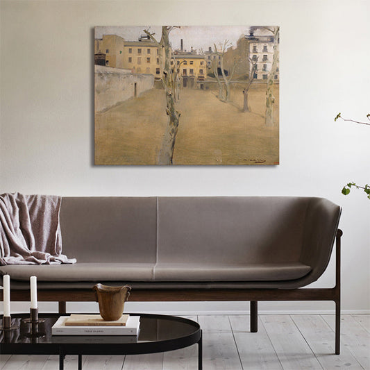 Vivolux | Bauansicht Leinwanddruck Texturiert Impressionismus Stil für Mädchen Schlafzimmer Malerei