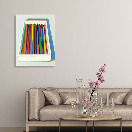 Vivolux | Blaue Mehrfarbige Krawatten Wanddekoration Texturiert Traditioneller Stil Mädchenzimmer Leinwand