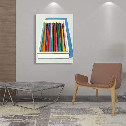 Vivolux | Blaue Mehrfarbige Krawatten Wanddekoration Texturiert Traditioneller Stil Mädchenzimmer Leinwand