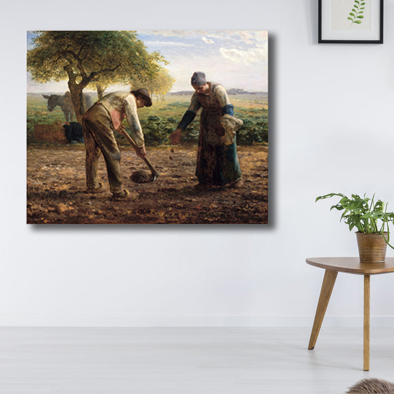 Vivolux | Impressionismus hütende Aussicht Leinwand in Pastellfarbe texturiertes Gemälde für das Spielzimmer