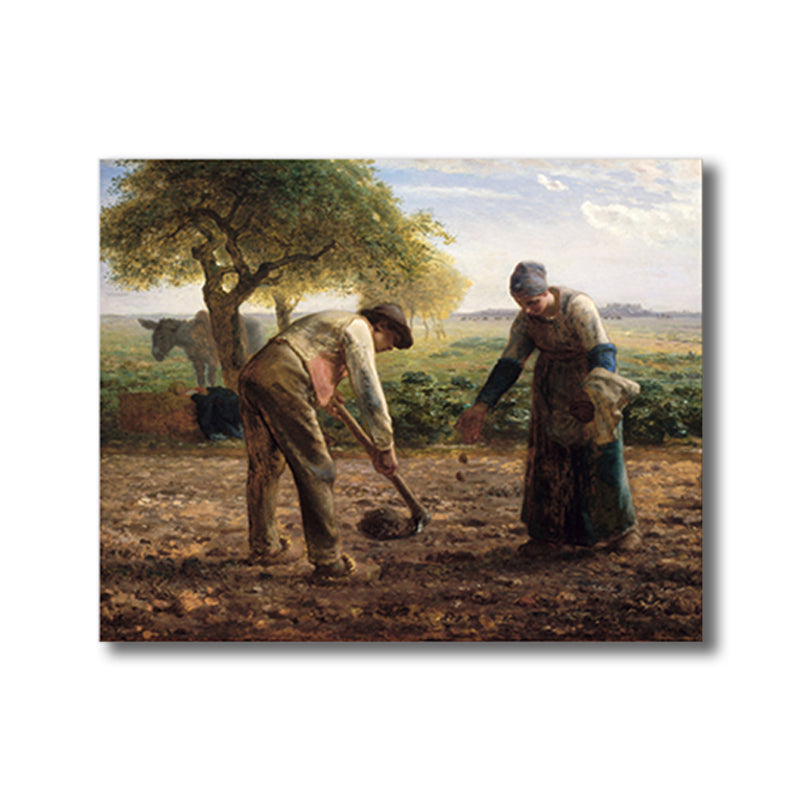 Vivolux | Impressionismus hütende Aussicht Leinwand in Pastellfarbe texturiertes Gemälde für das Spielzimmer