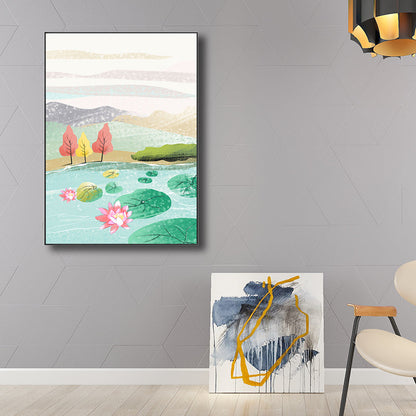 Vivolux | Ruhige natürliche Landschaftsmalerei Pastellfarben Leinwand Wandkunst texturiert, mehrere Größen