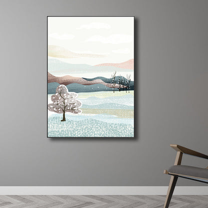 Vivolux | Ruhige natürliche Landschaftsmalerei Pastellfarben Leinwand Wandkunst texturiert, mehrere Größen