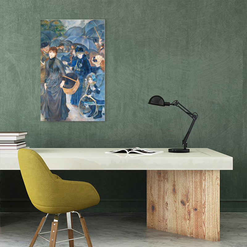 Vivolux | Blaue Menschen Versammlung Wanddekoration Texturierter Impressionismus Stil Mädchenzimmer Leinwand