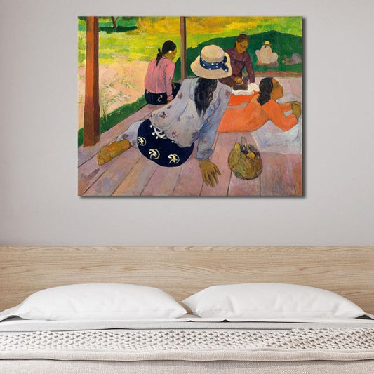 Vivolux | Orange Abstrakte Expressionismus Kunstdruck Mädchen Leinwand für Badezimmer, mehrere Größen