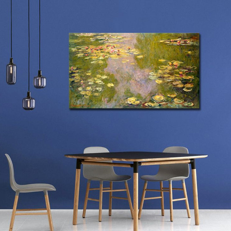 Vivolux | Helle Farbige Riverside View Leinwand Impressionismus Texturierte Wandkunst Druck für das Wohnzimmer