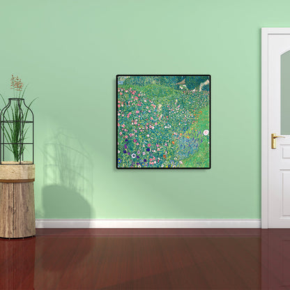 Vivolux | Grüne blühende Sträucher Kunst strukturierte Malerei für das Badezimmer, mehrere Größen verfügbar