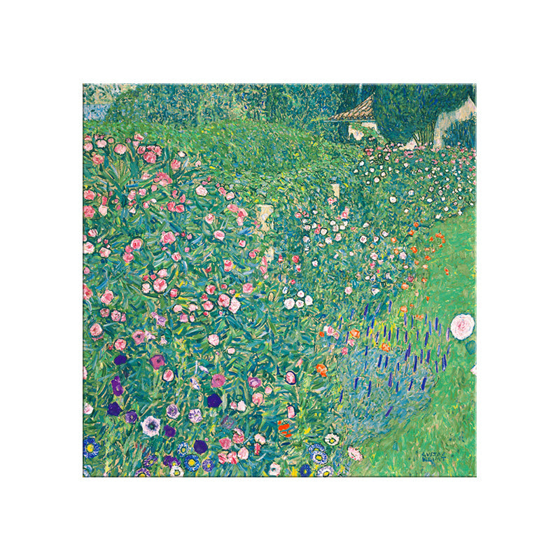 Vivolux | Grüne blühende Sträucher Kunst strukturierte Malerei für das Badezimmer, mehrere Größen verfügbar