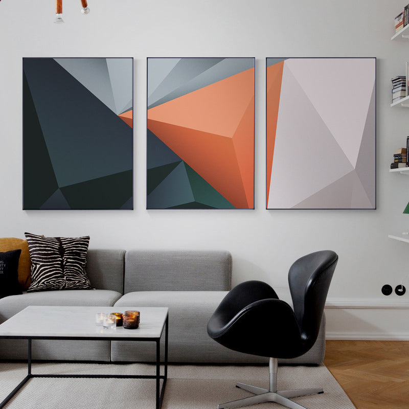 Vivolux | Weiches Farb-Diamantmuster Kunst Multi-Stück Leinwand für Schlafzimmer, Mehrere Größen Optionen