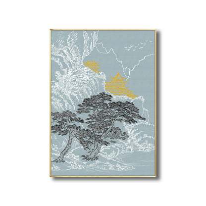 Vivolux | Asiatischer Stil Bäume Leinwand Helle Farbe Esszimmer Gemälde, Mehrere Größen Optionen