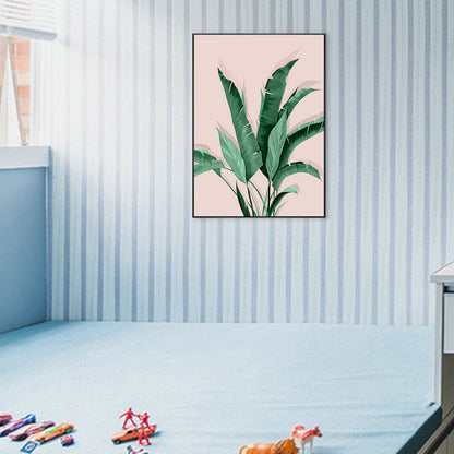 Vivolux | Pastellfarbe Blätter Malerei Moderne Stil Texturierte Wandkunst Dekor für Mädchenzimmer