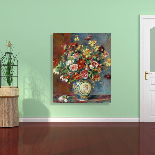 Vivolux | Französische Rustikale Blumenleinwand für das Mädchenzimmer Ölmalerei Wandkunst, Mehrere Größen