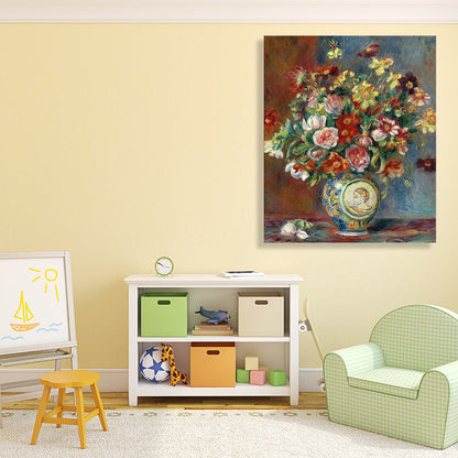 Vivolux | Französische Rustikale Blumenleinwand für das Mädchenzimmer Ölmalerei Wandkunst, Mehrere Größen