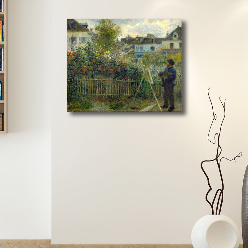 Vivolux | Impressionismus Skizzenhafter Mann Landschaft Leinwand Grün Mädchenzimmer Gemälde, Mehrere Größen