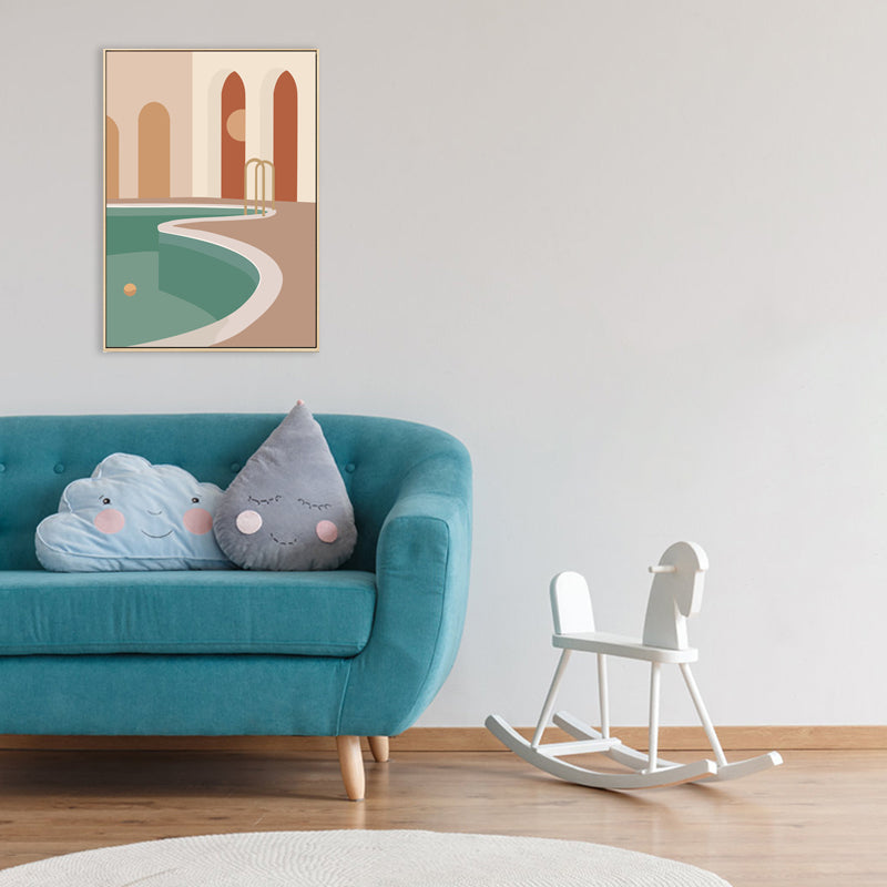 Vivolux | Nordic Style Teenager Malerei Gebäude in Helle Farbe Wanddekoration, Mehrere Größen