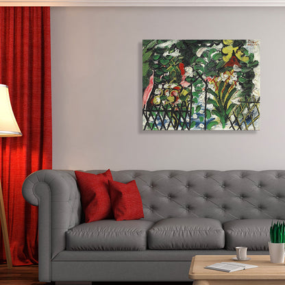 Vivolux | Französischer Landgarten-Leinwandgrüner botanischer Zeichnungsdruck, mehrere Größen