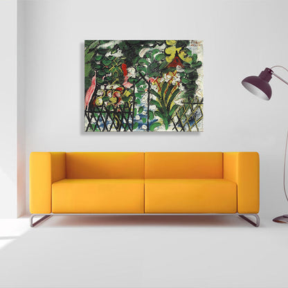 Vivolux | Französischer Landgarten-Leinwandgrüner botanischer Zeichnungsdruck, mehrere Größen