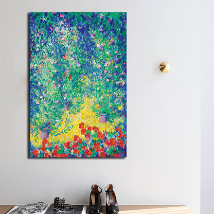 Vivolux | Impressionismus Stil Blumen Sträucher Leinwand Botanische Grüne Wand Dekoration, Mehrere Größen