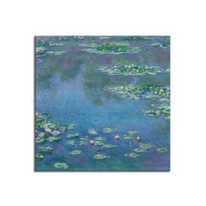Vivolux | Wild Lotus Pond View Painting Französischer Landhausstil Leinwand Wandkunst, Verschiedene Größen