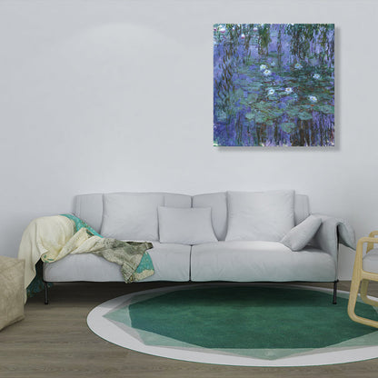 Vivolux | Wild Lotus Pond View Painting Französischer Landhausstil Leinwand Wandkunst, Verschiedene Größen