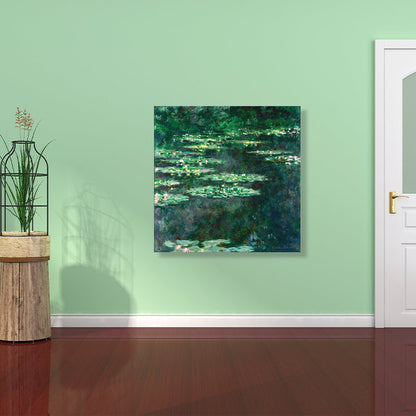 Vivolux | Wild Lotus Pond View Painting Französischer Landhausstil Leinwand Wandkunst, Verschiedene Größen