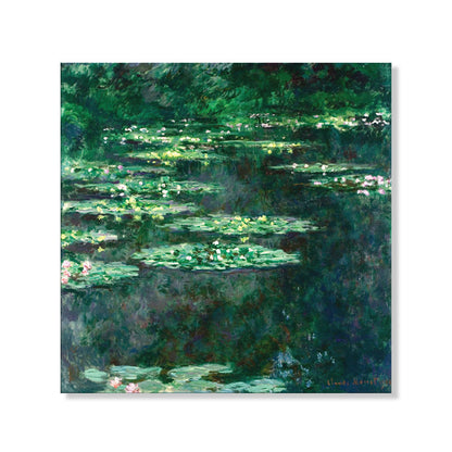 Vivolux | Wild Lotus Pond View Painting Französischer Landhausstil Leinwand Wandkunst, Verschiedene Größen