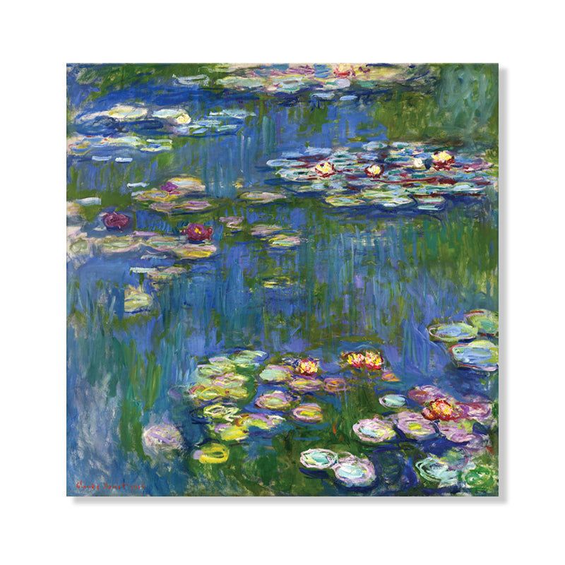 Vivolux | Wild Lotus Pond View Painting Französischer Landhausstil Leinwand Wandkunst, Verschiedene Größen
