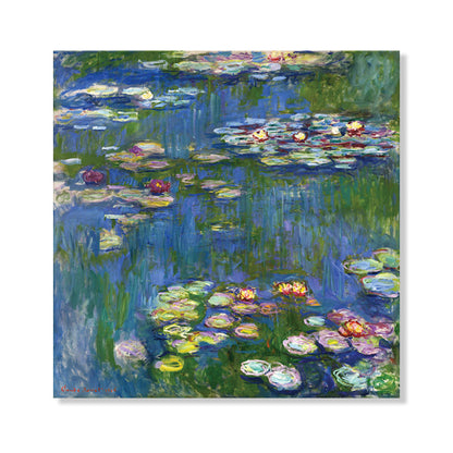 Vivolux | Wild Lotus Pond View Painting Französischer Landhausstil Leinwand Wandkunst, Verschiedene Größen