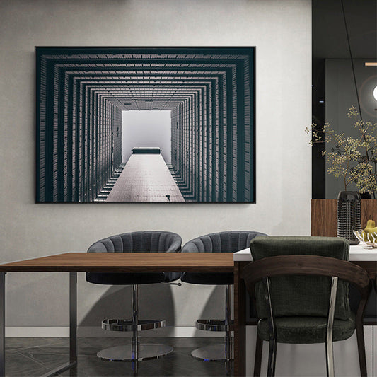 Vivolux | Zachte Kleur Hoge-Rise Gebouw Canvas Textuur Muurkunst voor Slaapkamer, Veelzijdige Maten
