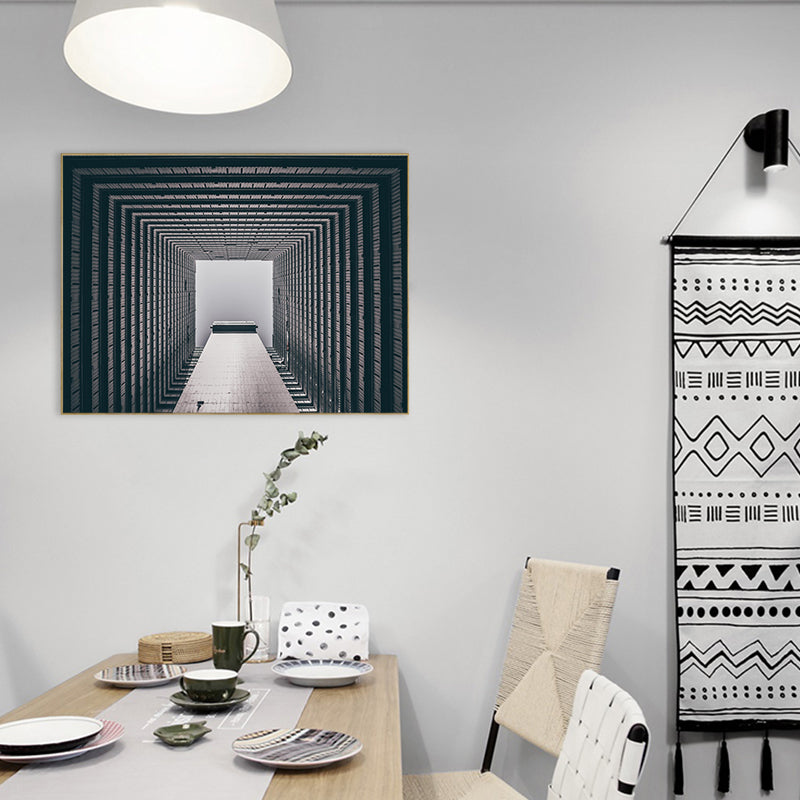 Vivolux | Zachte Kleur Hoge-Rise Gebouw Canvas Textuur Muurkunst voor Slaapkamer, Veelzijdige Maten